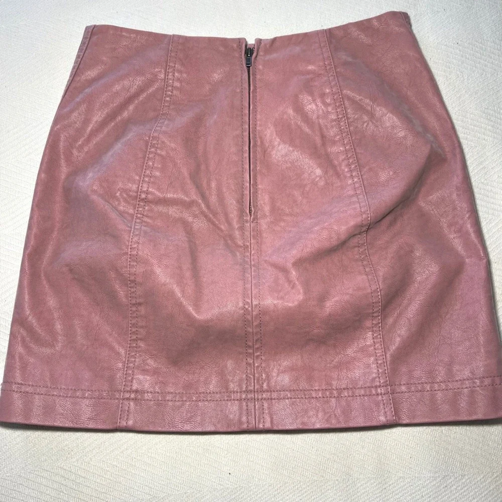 Free People Modern Femme Vegan Leather Mini Skirt Rose Pink Size 0